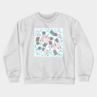 Swimsuit Cats in Sweet Pink Crewneck Sweatshirt